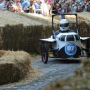 Matt Palmer in the Space Shuttle flies down the 400-metre course at last year's White Horse Soapbox Derby.