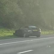 A BMW has crashed on the M4