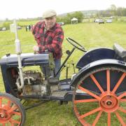 Shaun Robinson with his Austin Seven converted tractor.