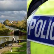The Kennet & Avon Canal near Devizes and general image of police