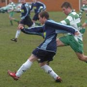 Lavington's Luke Chant races forward during the A and B Cup semi-final against Westbury United A (34451/3)