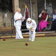 Bowls Wiltshire Ladies finals Day. Sue Cooke of Box    competing in the two wood singles. Photo Trevor Porter 59771 2..