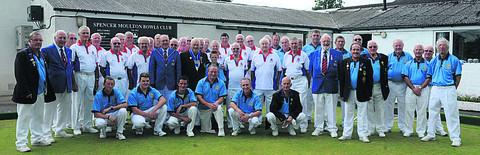 The Spencer Moulton and Bowls England teams at Moulton's centenary match