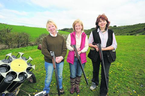 From left, fundraising team Di Milton, Marcia Candy and Claire Tanner at the Wylye Valley Shooting Ground