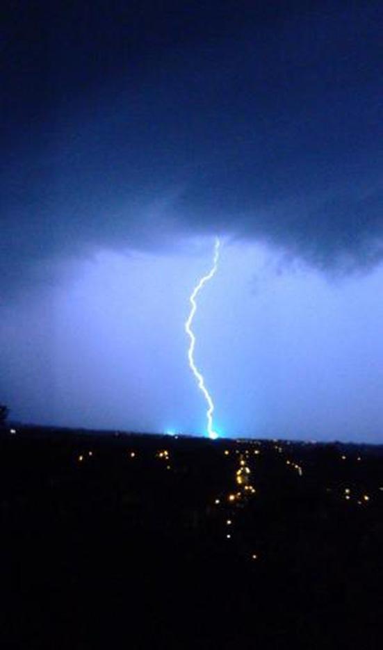Picture of Thursday night’s storm taken from Bradford on Avon looking towards Trowbridge and Westbury. By Sally Kitchener