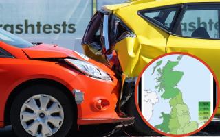 (Background) Car crash (Canva) (Circle) Interactive road safety map. (Collision Map -Buchanan Computing)