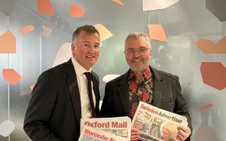 Henry Faure Walker, Newsquest CEO (left), with CEO of the NSPCC Sir Peter Wanless as Newsquest joins forces with the charity