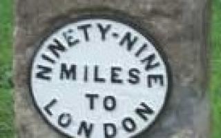 The historic 'Ninety-nine miles to London' milestone has vanished from its stone base.