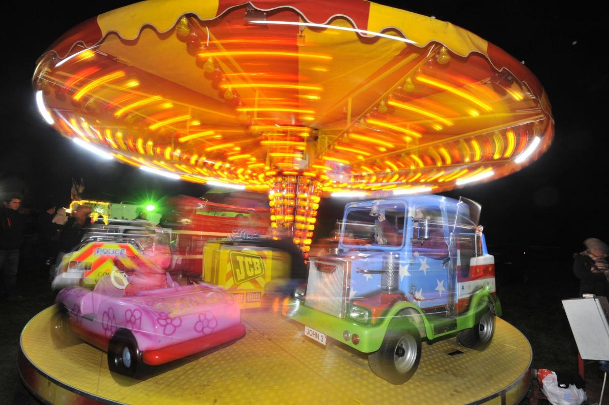 Fun fair rides at Trowbridge's fireworks