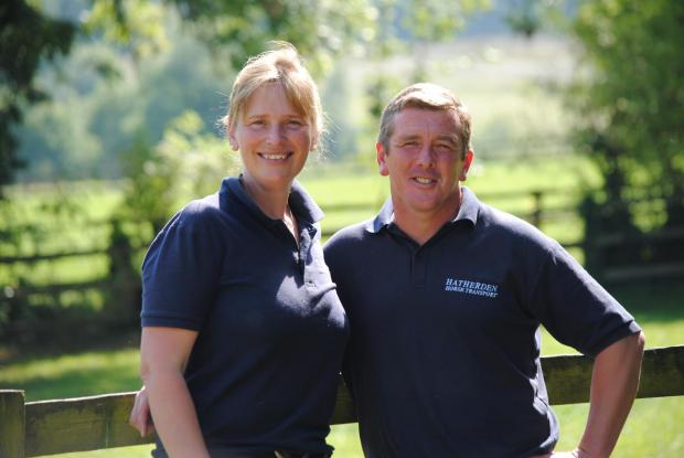 Wiltshire Times: Emma Lavelle and husband Barry at their stables near Marlborough.