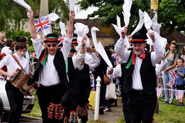Holt Morris dancing at Ham Green to celebrate the Queen's birthday