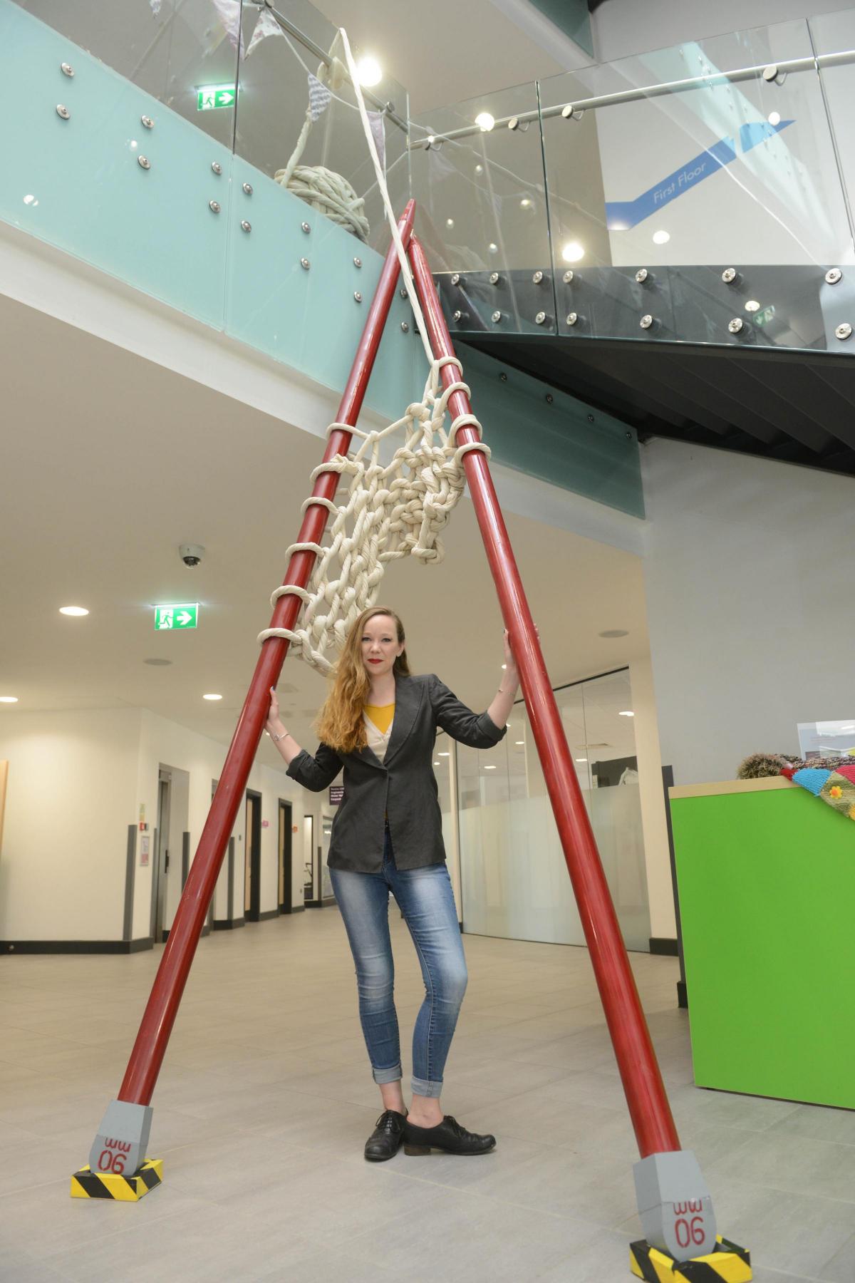Wiltshire College's giant knitting needles are in line for Guiness World  Record